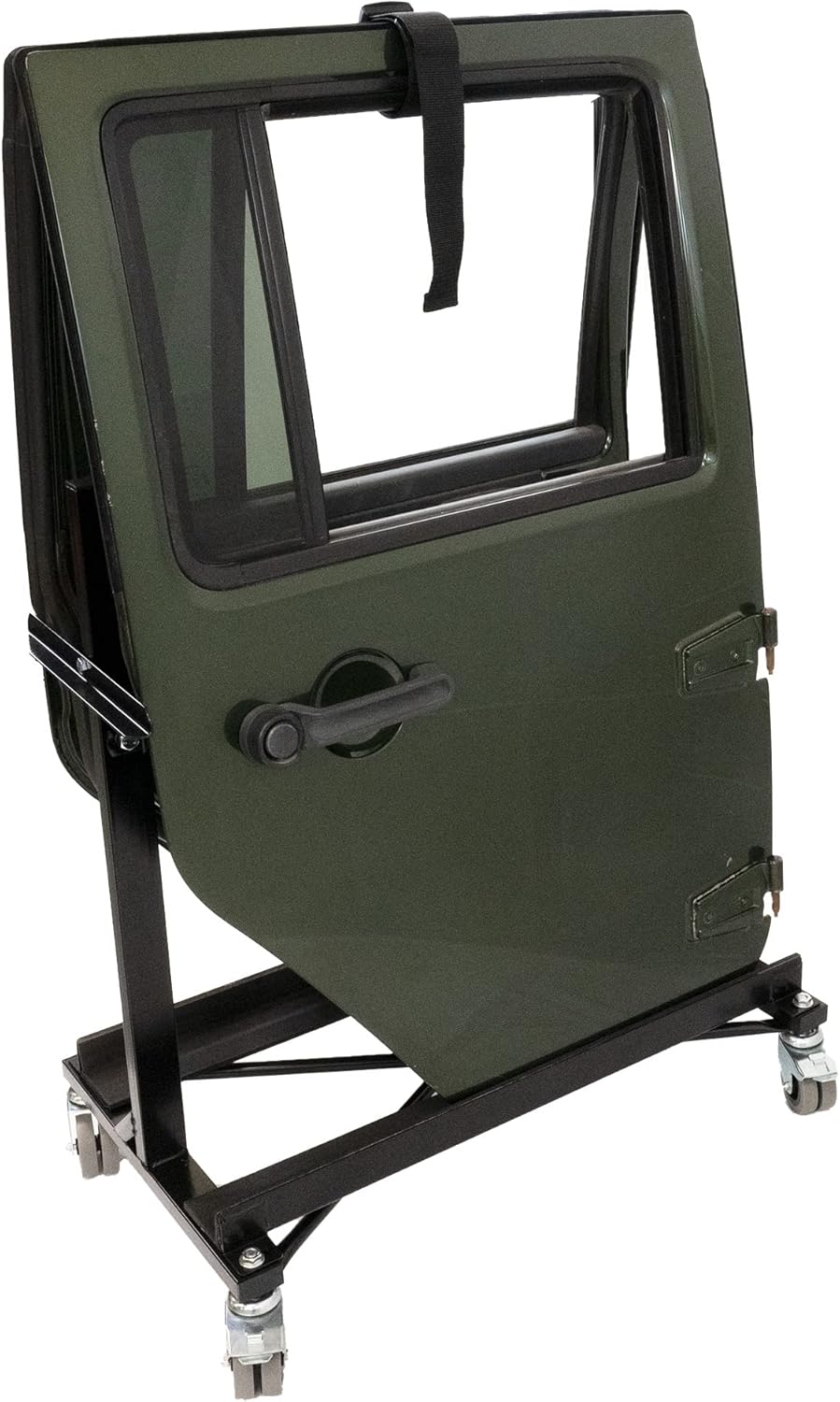 Compatible Heavy-Duty Door Storage Cart (Black) for Two Jeep Wrangler Front or Rear Doors, with Securing Strap