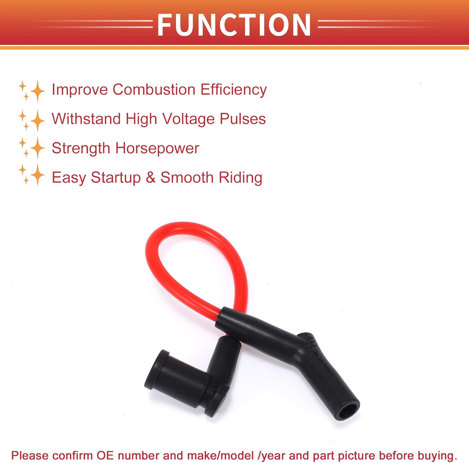 ACROPIX Car Spark Plug Coil Wires Ignition Coil Harness Cable Fit for FORD TAURUS 2001-2007 V6 3.0L No.4F1Z12259AA/1U2Z12259GA - Pack of 6
