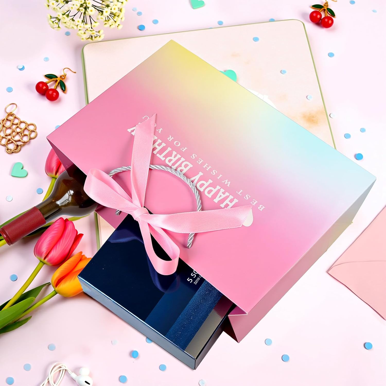 Kecorax Gift Bags, Assorted Colors and Sizes (pink) - Image 8