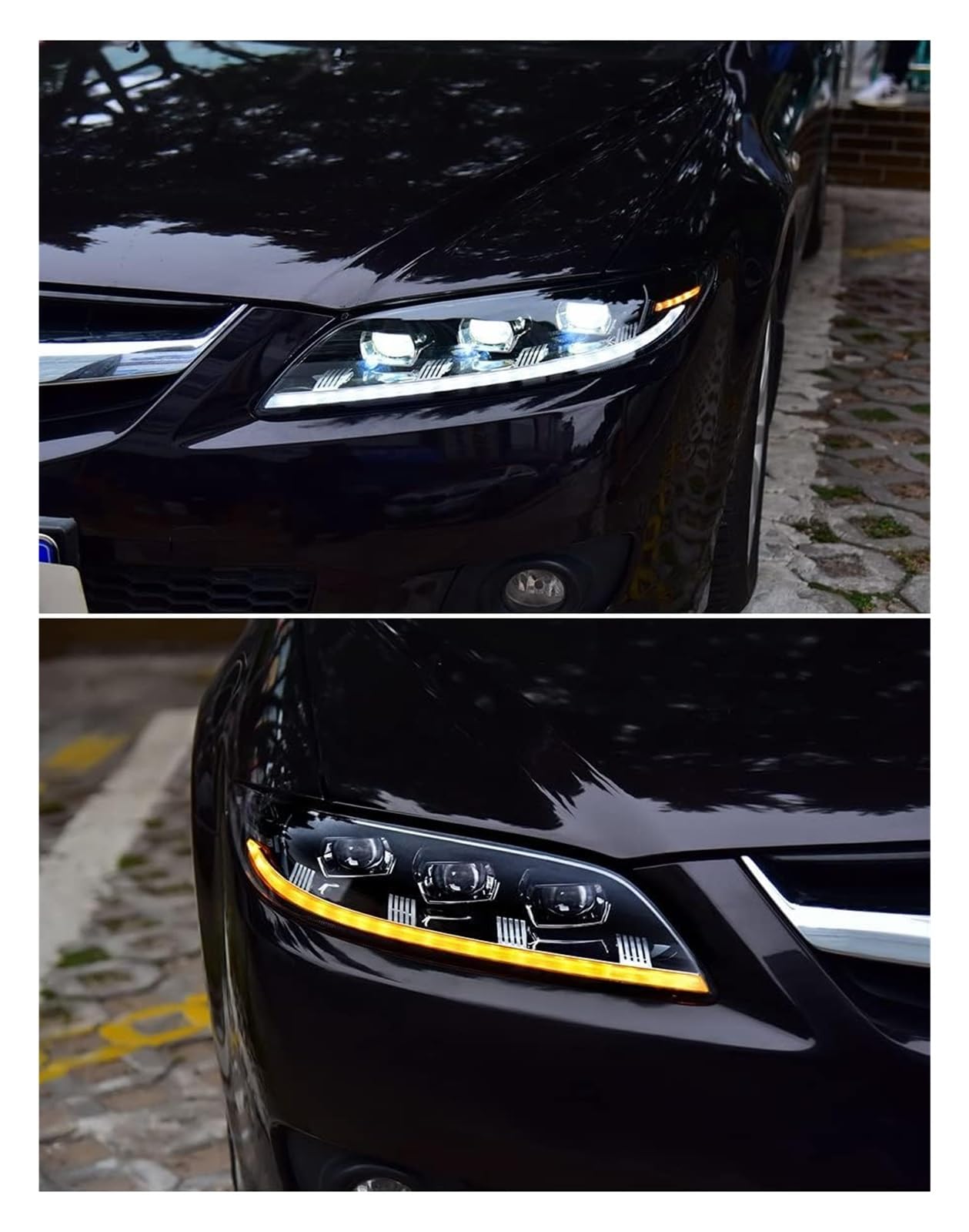 Ciloc Para Mazda 6 Para Mazda6 Para Speed ​​6 2002-2008 Conjunto Faros Delanteros Fuente Luz DRL Señal Giro Secuencial Luz Intermitente Retrovisor Lateral