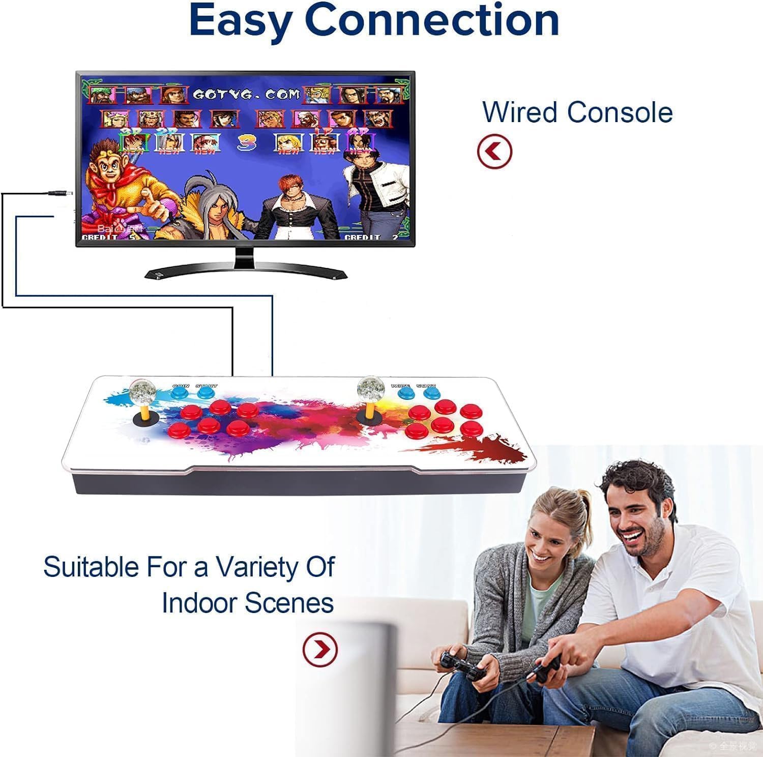 Maquina Arcade 2026.Consola de Juegos , 29900 Juegos, Juegos Retro, 2-4 Jugadores, Compatible con Juegos 3D para PC, proyector y TV (64, GB)