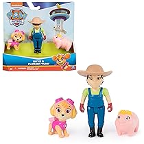 Paw Patrol, Set di personaggi Skye e contadina Yumi con maialino, giocattoli per bambini e bambine da 3 anni in su