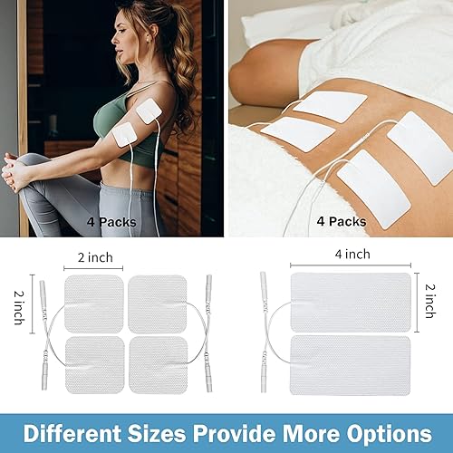 Miniatura 2 de Paquete de 16 almohadillas de repuesto para unidad TENS, parches de electrodos TENS reutilizables y adhesivos mejorados hasta 45 veces, almohadillas