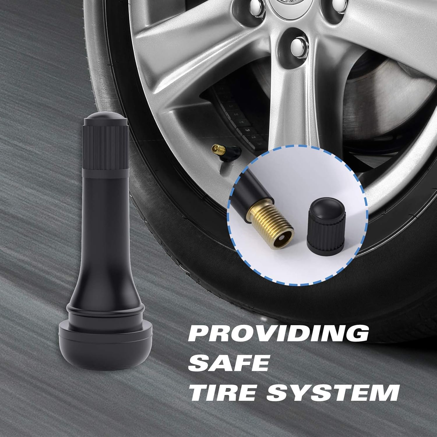 CKAuto TR414 Rubber Snap-in Tire Valve Stem (100pcs/bag)