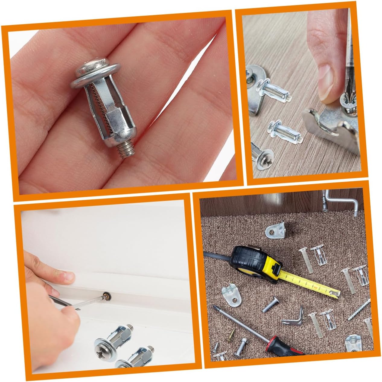 25Pcs Hollow Door Anchor Expansion Nuts with Screws Rivet Nuts for Secure Fixing Hollow Walls and Doors for Home and Use