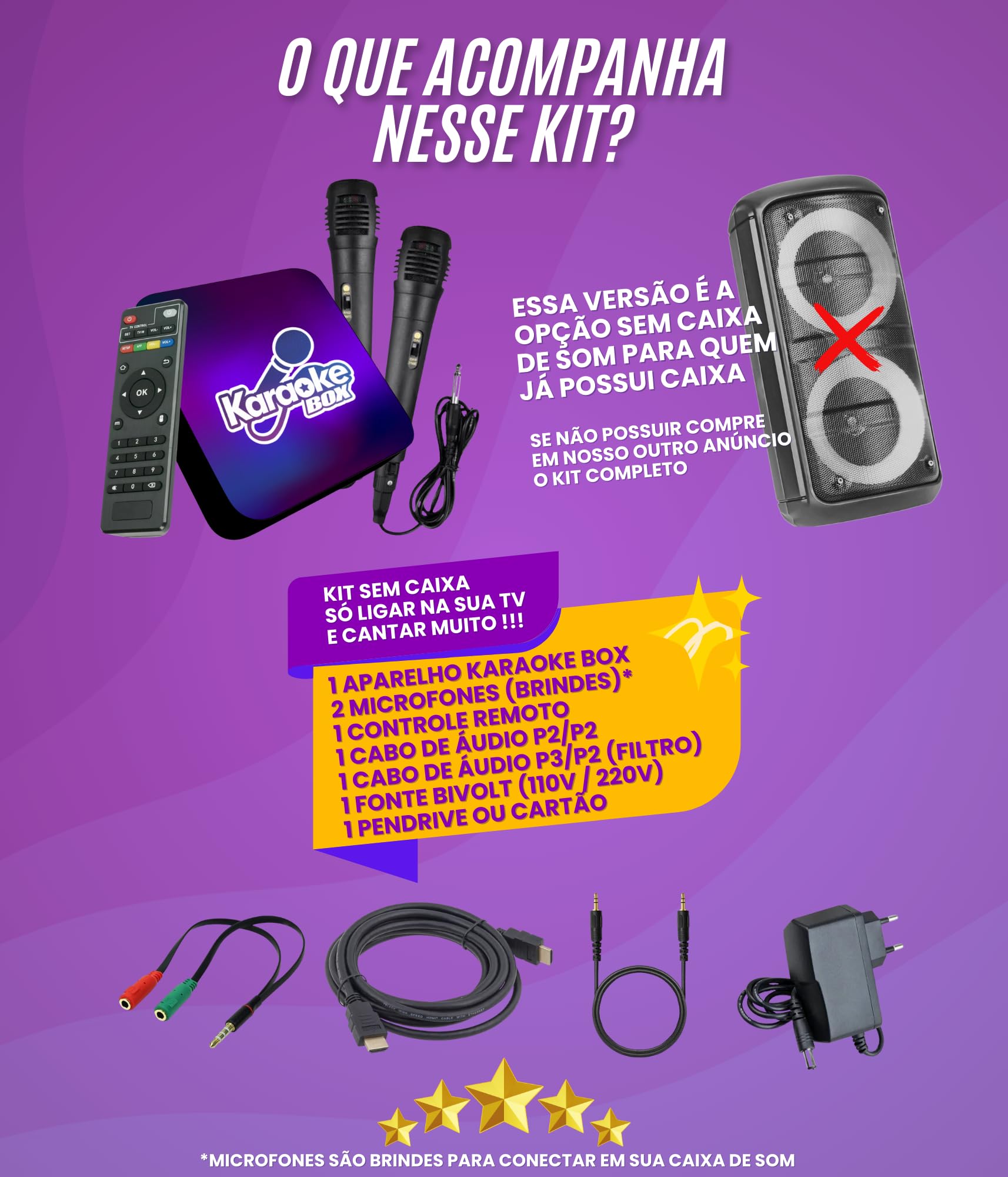 Sistema de Karaokê Profissional com Pontuação, +2000 Músicas, 2