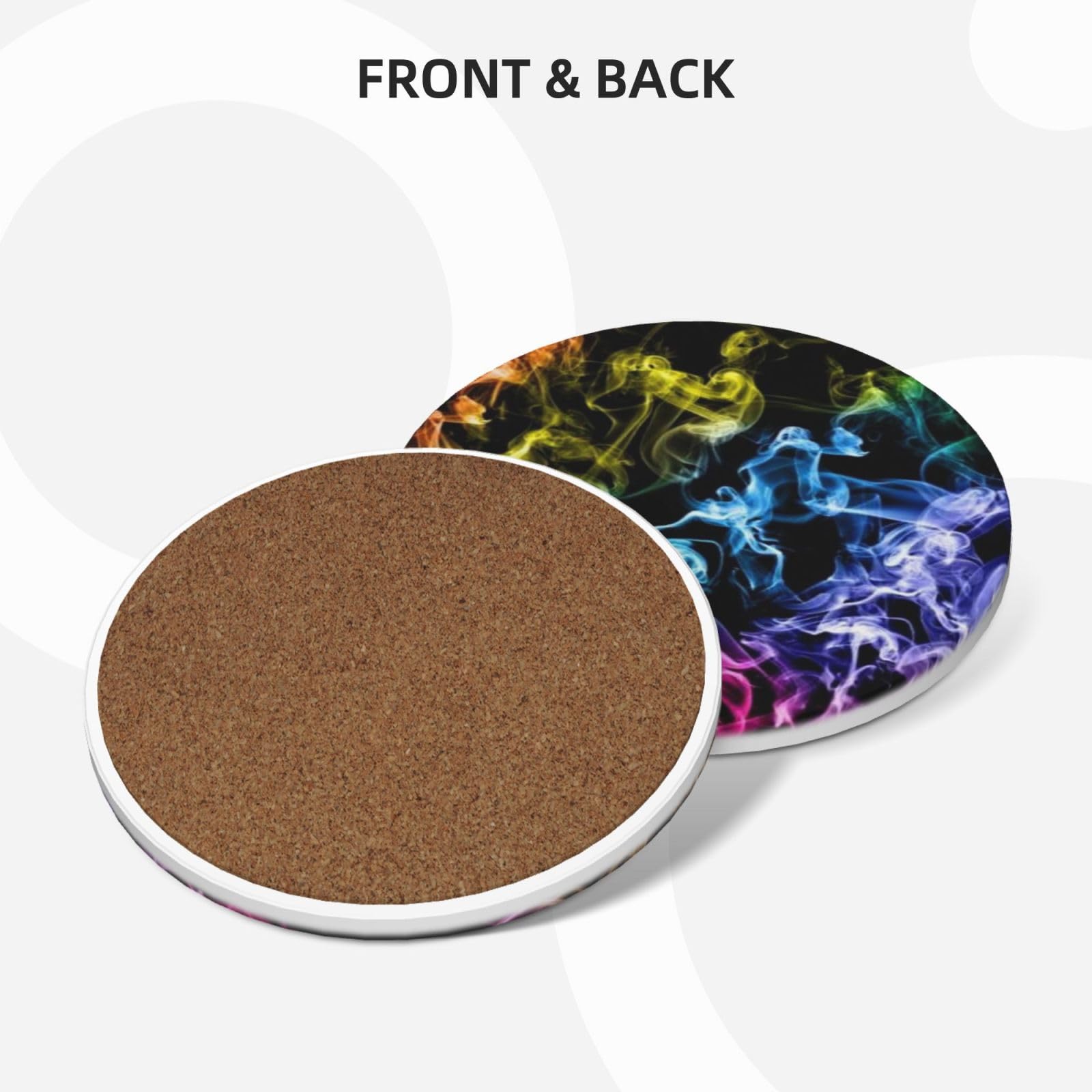 Set di 6 sottobicchieri in ceramica stampati con fumo colorato sottobicchiere decorativo