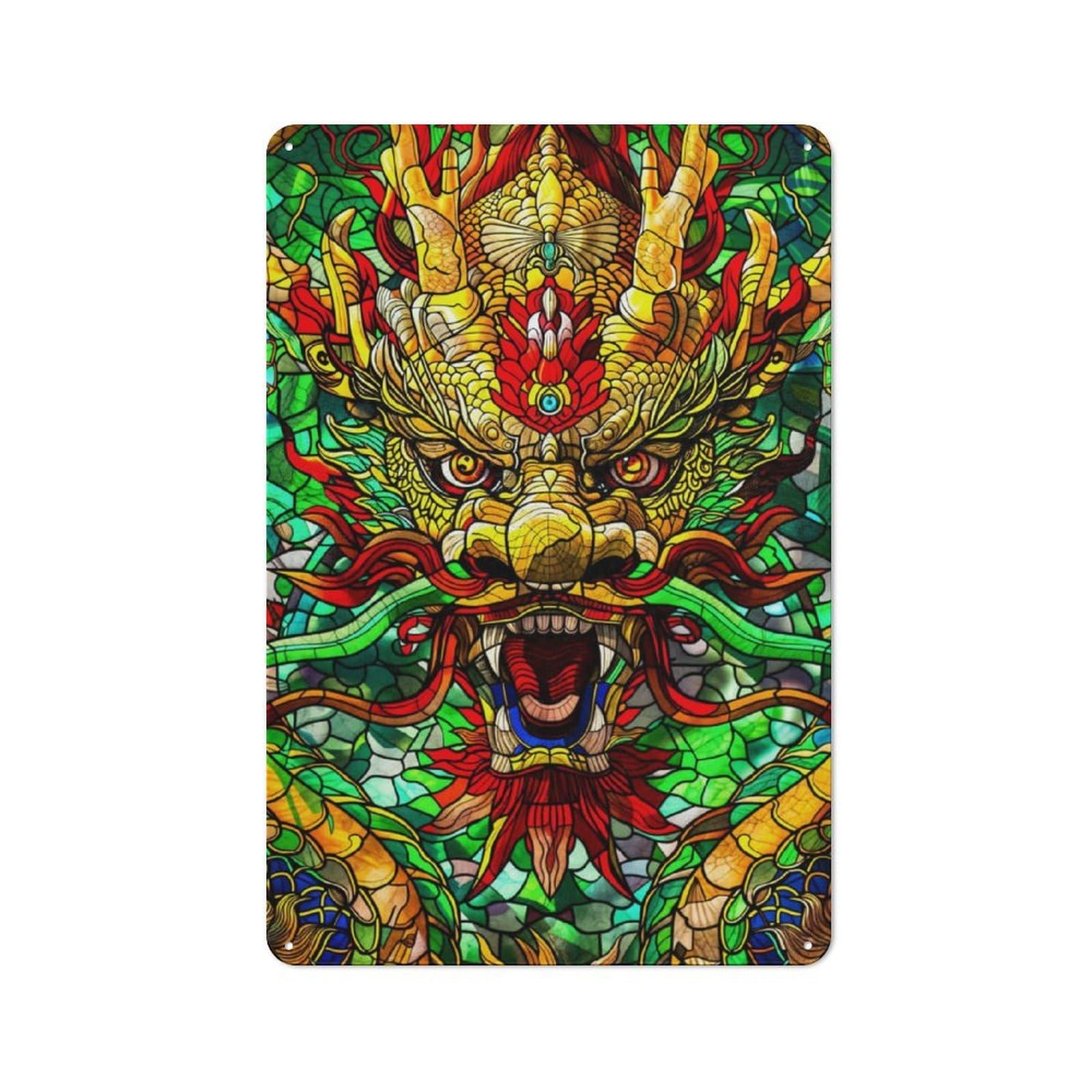 Junmoney Shenron Like Dragon Stain Rustic Metal Sign 30X20cm, Country Vintage Country Wall Plaque For Cottage, Kitchen, Hallway Or Breakfast Nook