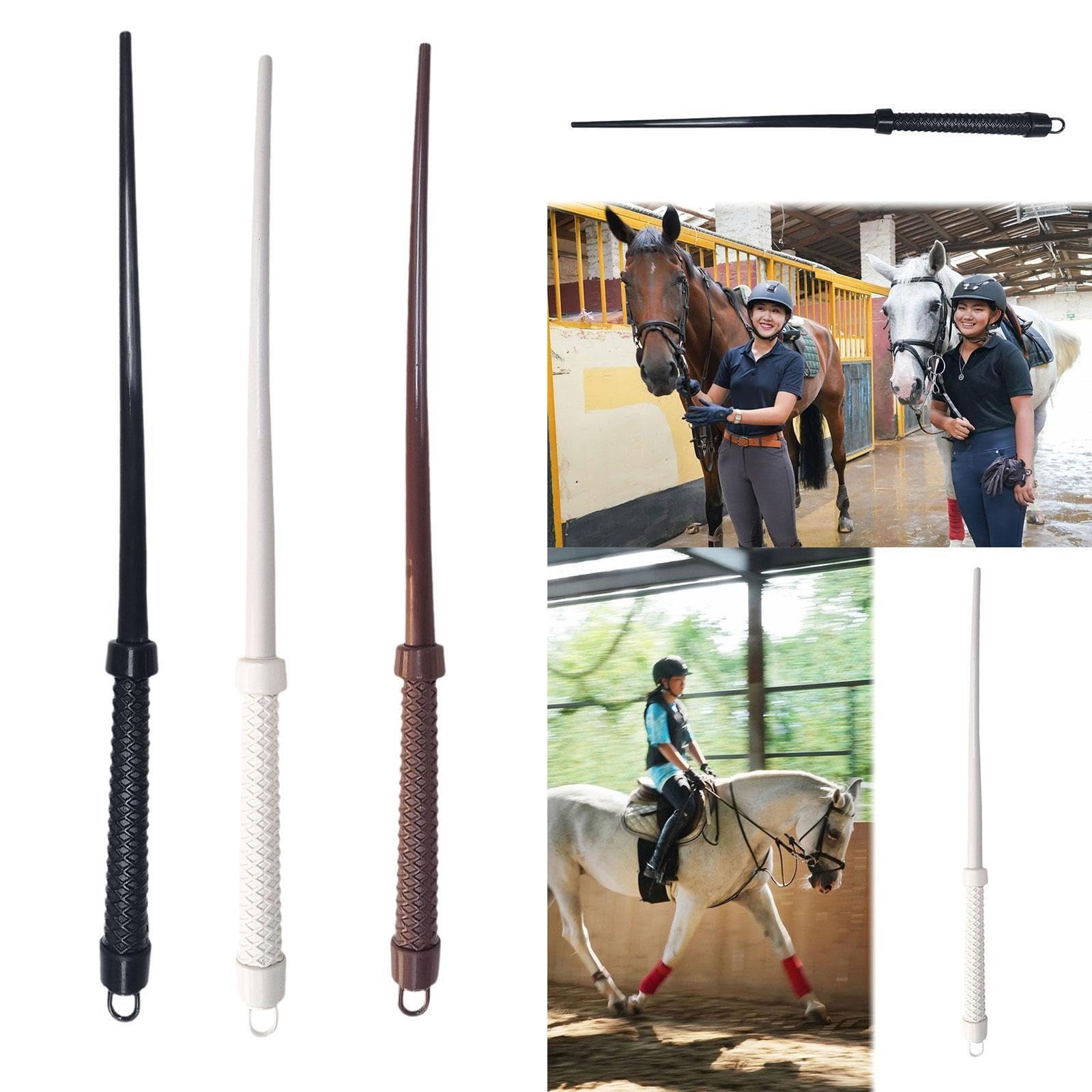 Fusta Caballo Látigos de Entrenamiento 23 pulgadas/60 cm, látigo sólido y Ligero fácil Transportar for entusiastas Profesionales