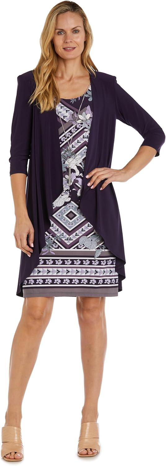 R&M Richards 2PC Formal Daytime Dress W/Printed Jacket