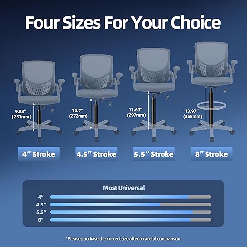 Miniatura 40 de Reemplazo de cilindro de silla de oficina de 9 a 13 pulgadas, 4 pulgadas de carrera, resistente 1000 libras, pistón de choque neumático hidráulico