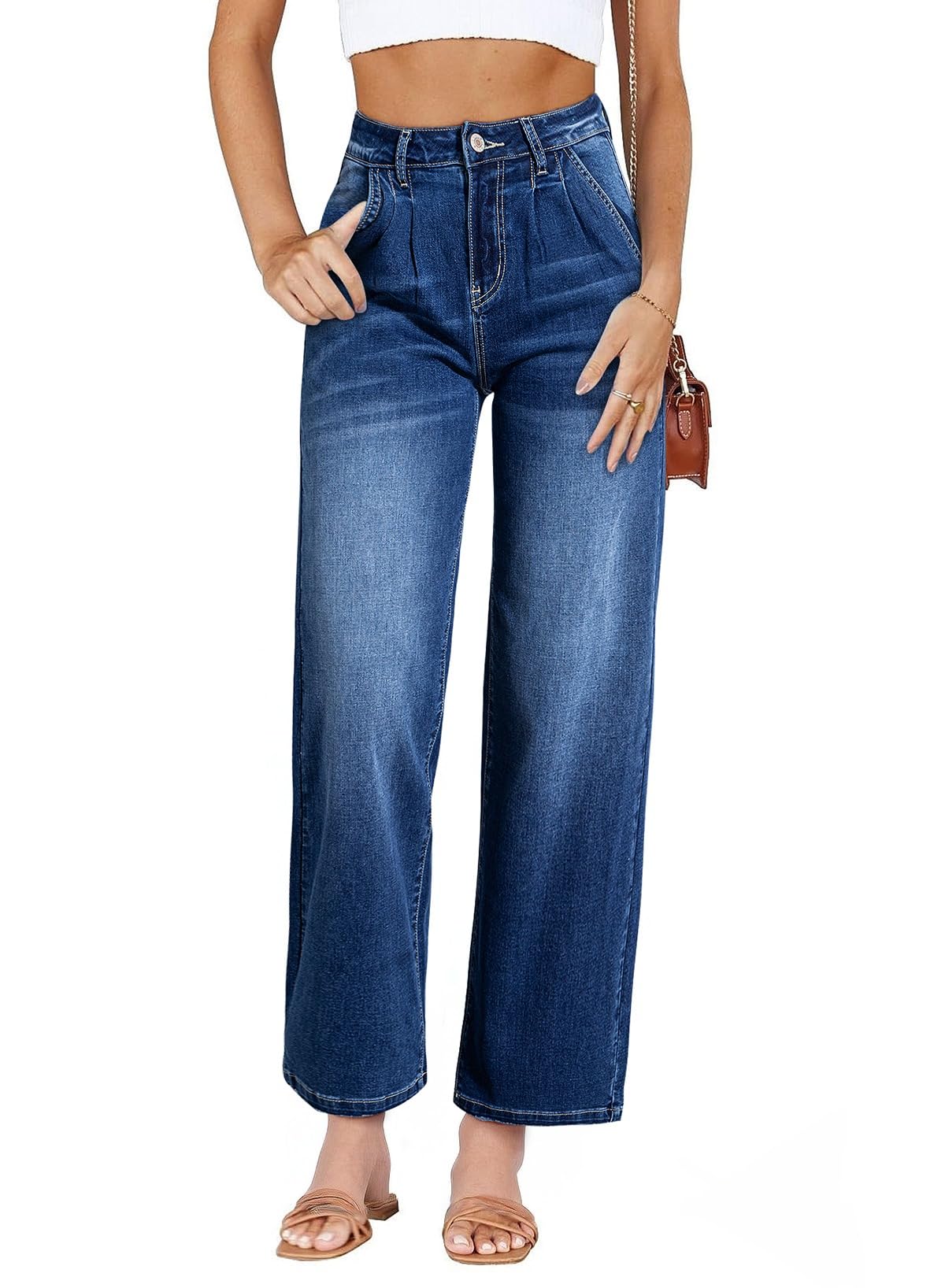 Astylishhigh Rise Jeans For Women Wide Leg Denim Pants Baggy