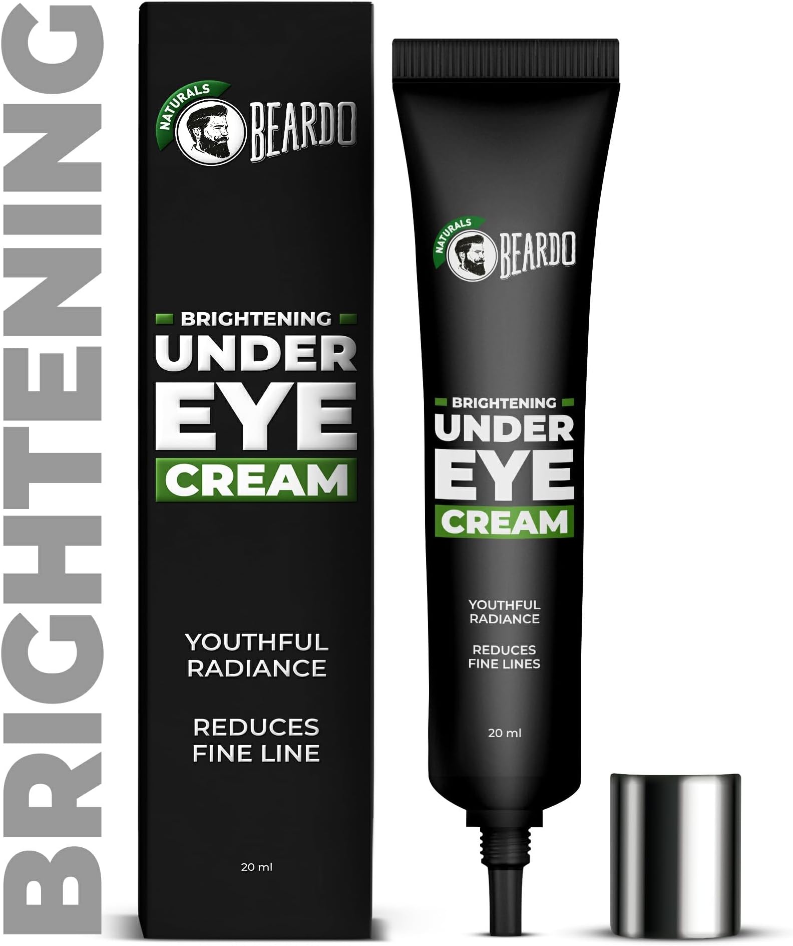 Beardo Brightening Under Eye Cream for Men | Dark Circle Remover for Men | Eyelift with Under Eye Mask | Eye Cream for Dark Circles Removal | Reduces Dark Circles, Wrinkles & Fine Lines | 20ml