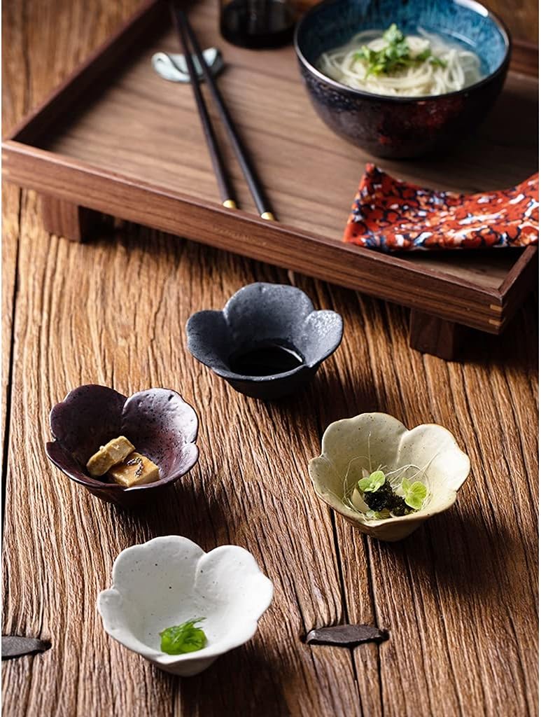 Dessert Bowl Ceramic Dipping Saucer Ice Cream Bowl Salad Tomato Sauce Suitable for Home Kitchen Restaurant 4 Pieces (Color : A) (A)