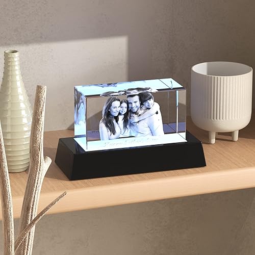 Miniatura 7 de Foto personalizada de cristal 3D, regalo conmemorativo conmemorativo de aniversario de cumpleaños personalizado para tu ser querido, imagen 3D en