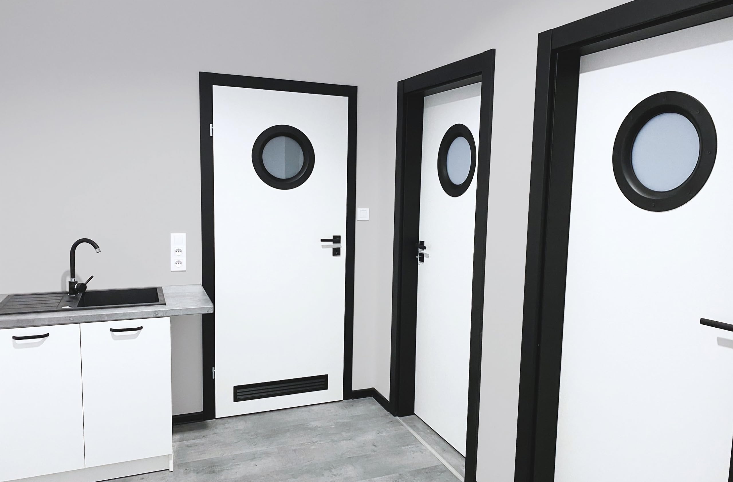 MLS Rejilla de Ventilación de Puertas, Acero Inox., 625 x mm, Negro | Para Hojas de Puerta de 37-55 mm de Grosor, Rejilla Rectangular L 1000 con Material de Fijación