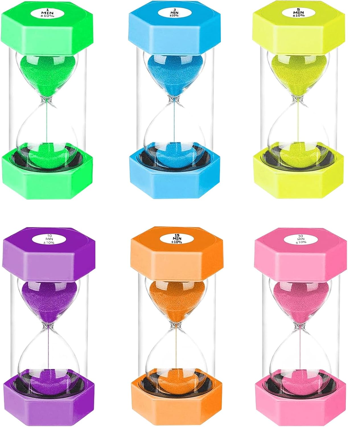 FOYOTO Hourglass Sand Timer for Kids, 1/3/5/10/15/30 Minutes Large ...