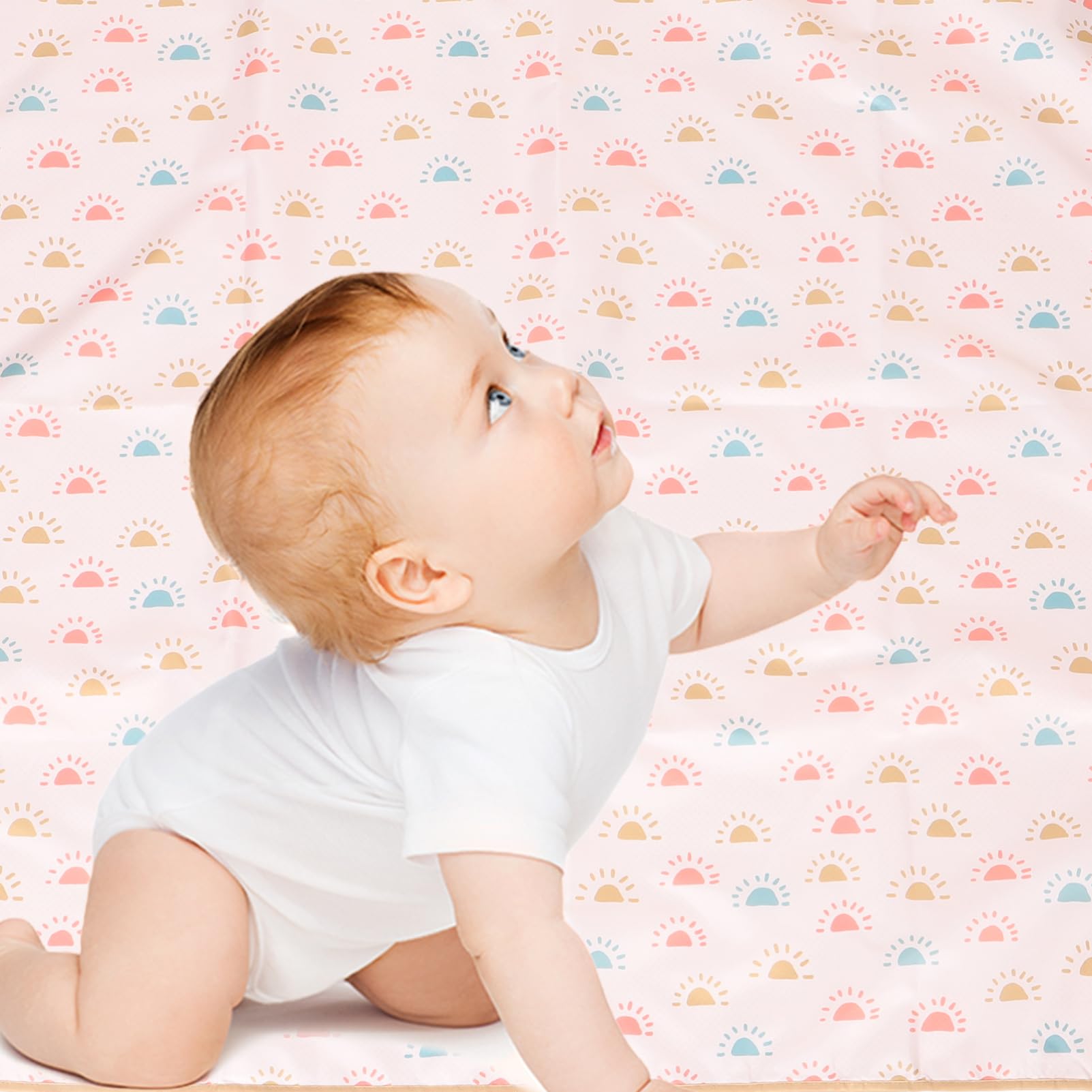 Tapis de Sol pour Chaise Haute Pliable Antidérapant en Polyester pour Bébé