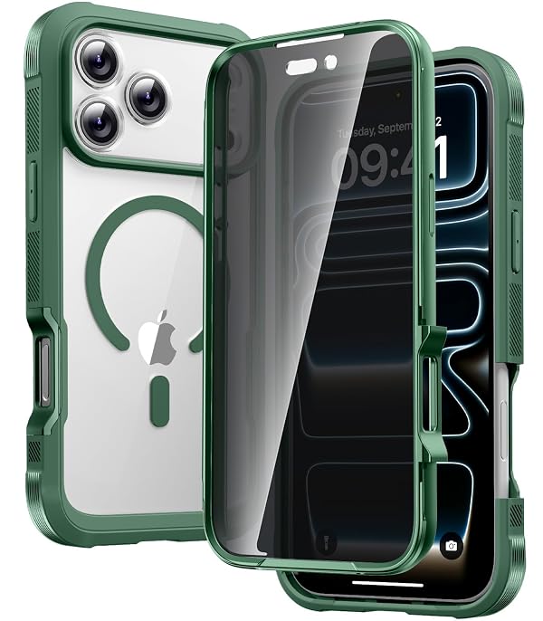 Diaclara Magnetic for iPhone 17 Pro Max Case with Privacy Protector, Green by Diaclara - Used condition - US$21.34
