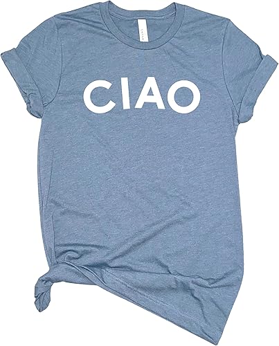CIAO T Shirt Womens T-Shirt Casual Top Graphic Tee Short Sleeve Shirt Goodbye T Shirt Hello T-Shirt