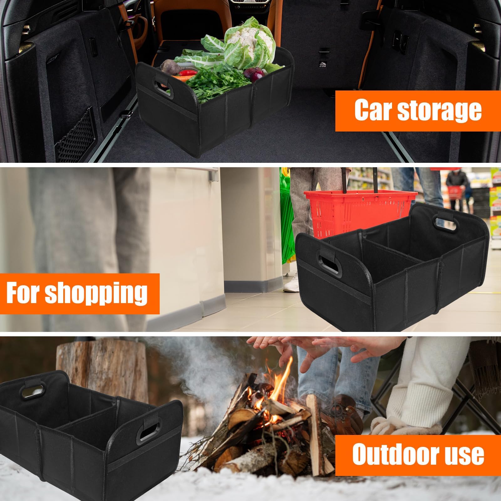 Bolsa organizadora para el Maletero, para FIAT Panda Classic/Pandazzurri/Panda City Cross Caja Plegable Coche Reforzada Robusta Antideslizante multicompartimento