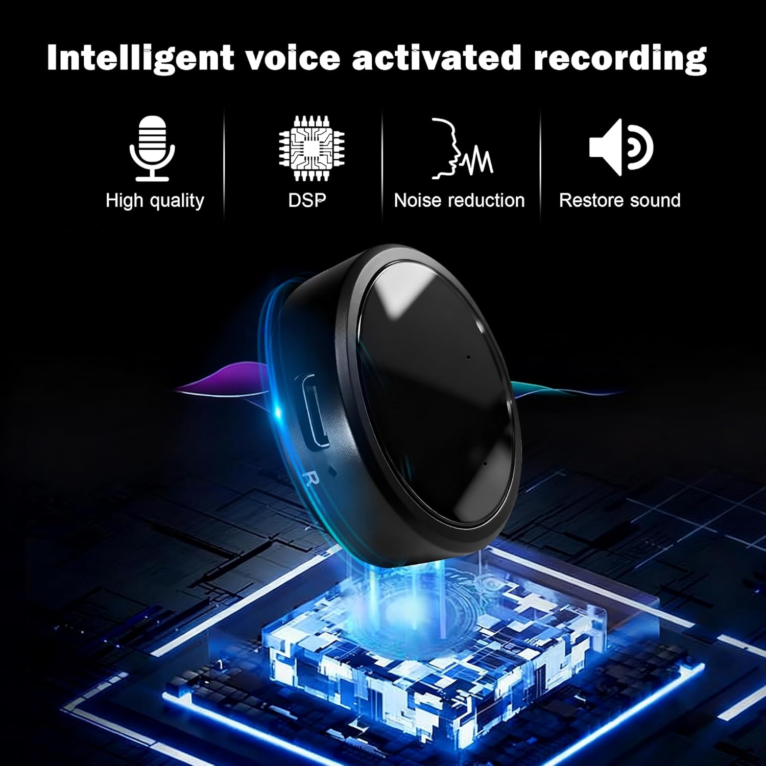 64GB 300-Hour Voice Recorder | Mini Audio Recorder with Voice Activation Portable Recording Device for Meetings, Lectures, Interviews, and Car Use
