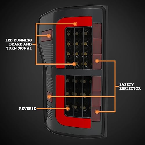 Miniatura 6 de Luces traseras LED completas para F150 15-20, camioneta, luces traseras LED negras ahumadas, luces traseras, luces de estacionamiento de freno para