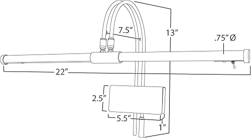 Miniatura 3 de Cocoweb Luz LED de piano de cola de 22 pulgadas en color negro con detalles de níquel satinado y clip de atenuador - Ajustable - LED - Brillante
