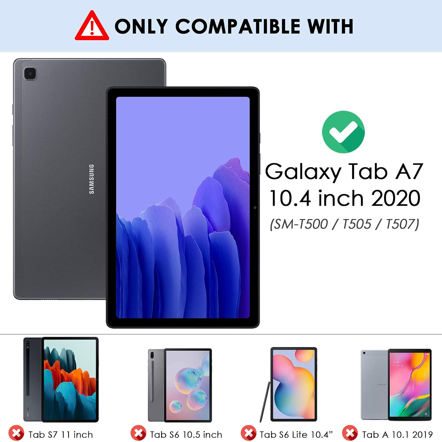 Supveco Galaxy Tab A7 Case 10.4 2020, Shockproof Stand Cases for Samsung Galaxy Tab A7 10.4 with Multi Viewing Angle & Anti-Slip Book Cover for Galaxy Tab A7 10.4 Inch [SM-T500/T505/T507] (Black)