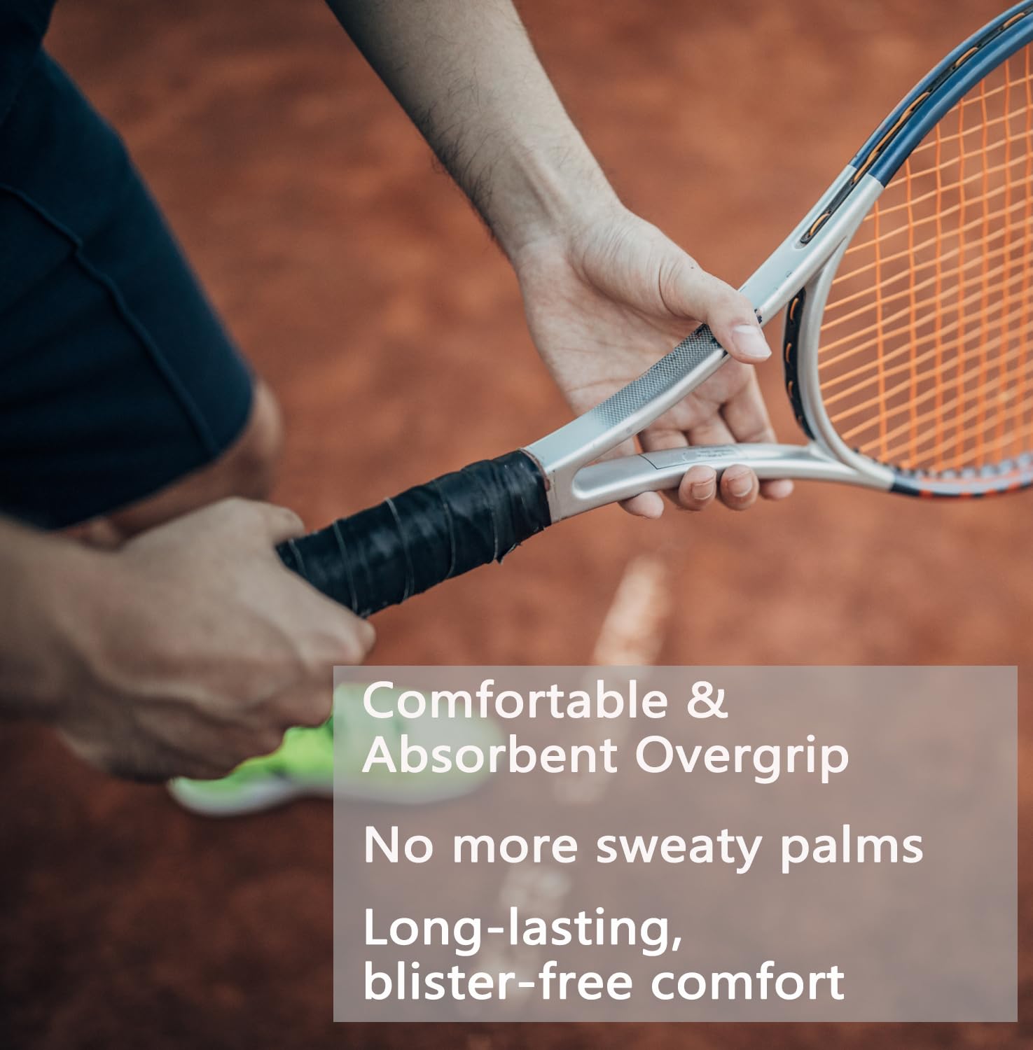 LK Sports - Cinta de agarre para raqueta de tenis, paquete de 12, absorbente y antideslizante, cinta de agarre suave precortada para pala de pickleball o bádminton