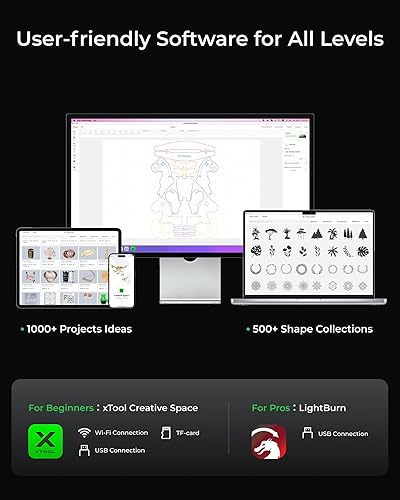 Miniatura 7 de xTool Grabador láser S1, cortador láser de diodo cerrado de 20 W y máquina de grabado láser con asistencia de aire inteligente y panal para grabado