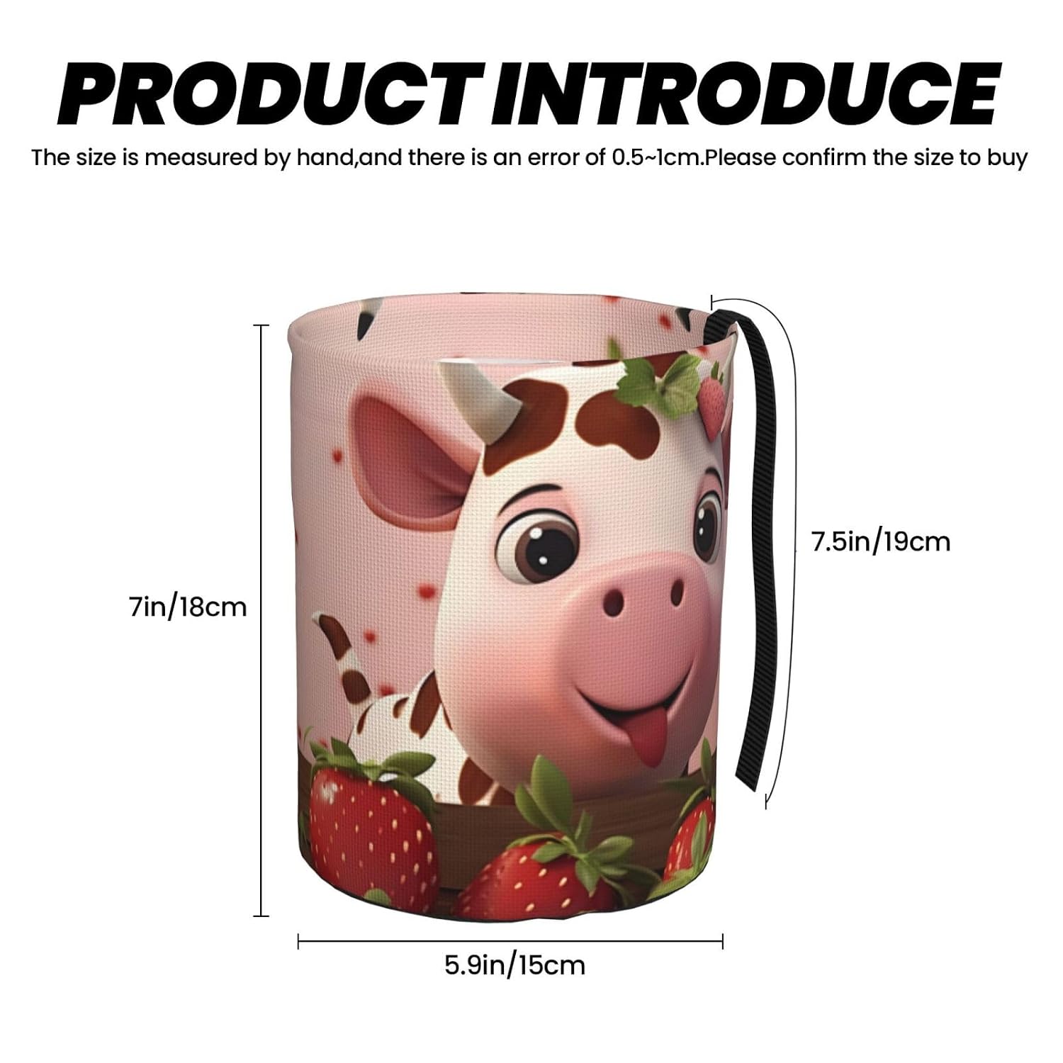 Cows and Strawberries Car Trash can, Hanging Foldable car Trash can, car Storage Box Accessories, Suitable for Travel SUV Truck Sedan image 3