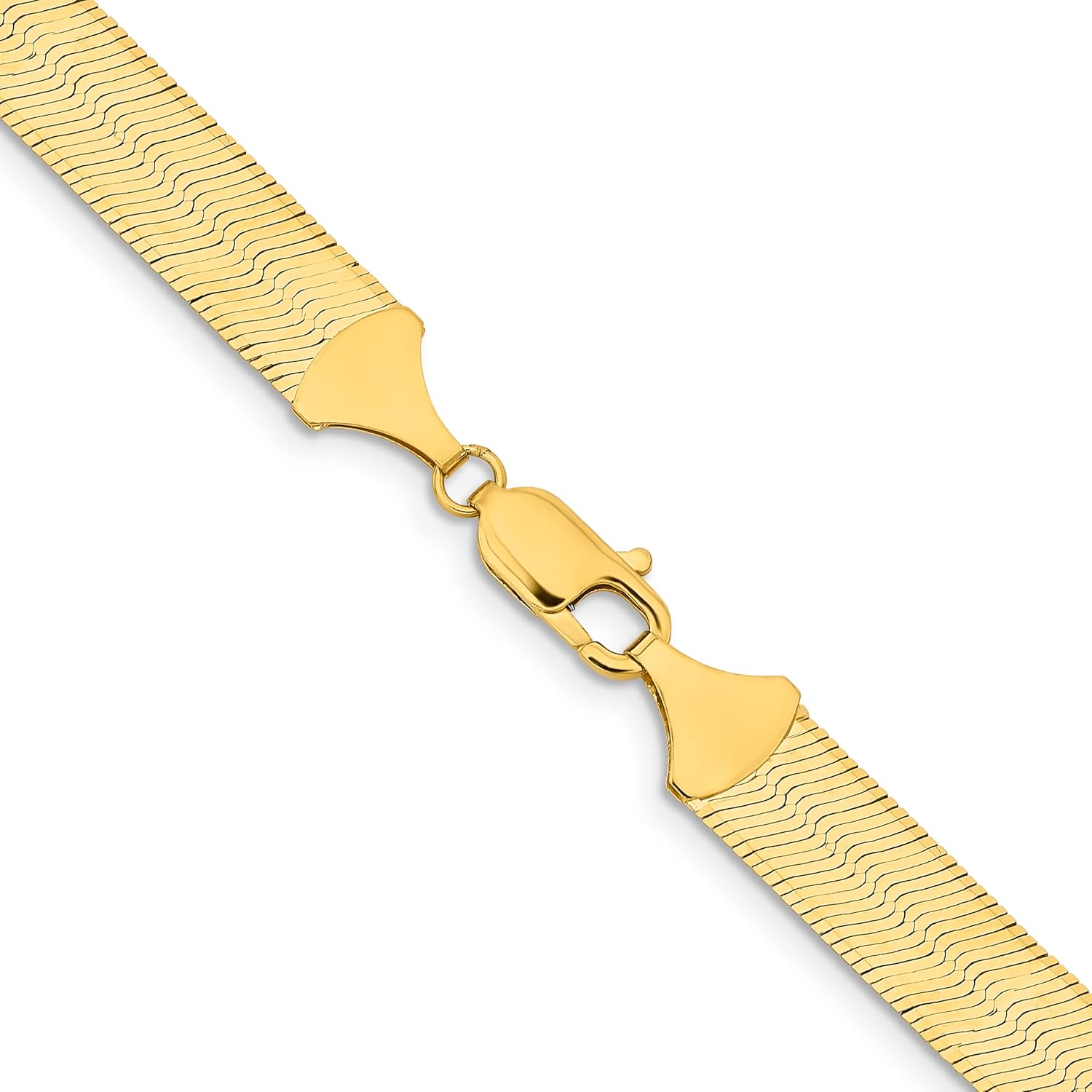 IceCarats 14K Solid Yellow Gold 10mm Herringbone Chain Necklace - Image 3