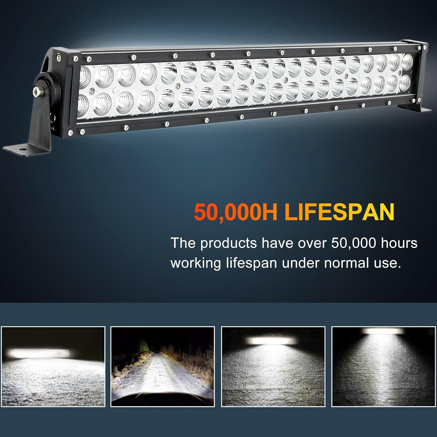 22 Inch 120W 12000Lm Led Light Bar High Intensity Spot Flood Combo Off Road Lights Work Lights Automotive Light Bars Driving Lights for Pickup Trucks ATV UTV 4x4 SUV 12-24V IP68 Waterproof