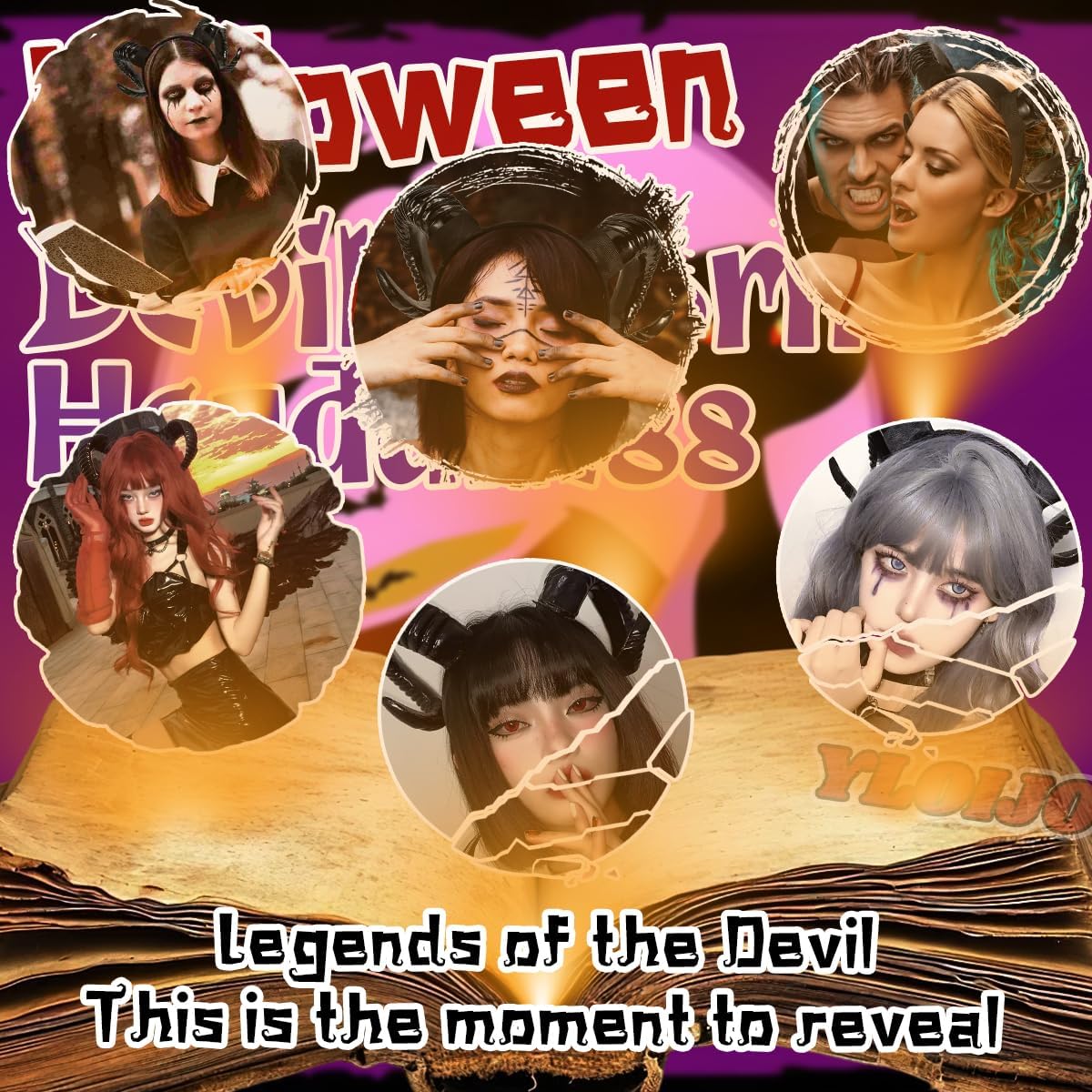 Gothic Devil Horns Headband Halloween Gold Demon Sheep Horns Headpiece for Women Girl Men Halloween Costume Cosplay - Image 6