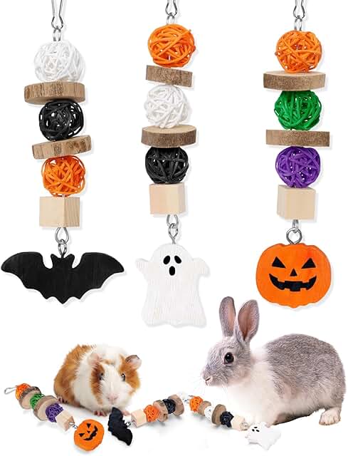 Halloween Rabbit Toy Chew Toy for Small Animals Rabbit Guinea Pig Dwarf Hamster Chinchilla Gerbil Pet Rat Cage Hanging Teeth Care Grinding Accessories Gift product image