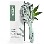 AIMIKE Hemp-Relax Detangler Hair Brush, Eco-Friendly Detangling Brush for Wavy Straight Hair, Vented Hairbrush w/Soft Bristles, Glide Through Tangles with Ease for Women, Kids, Wet & Dry Hair
