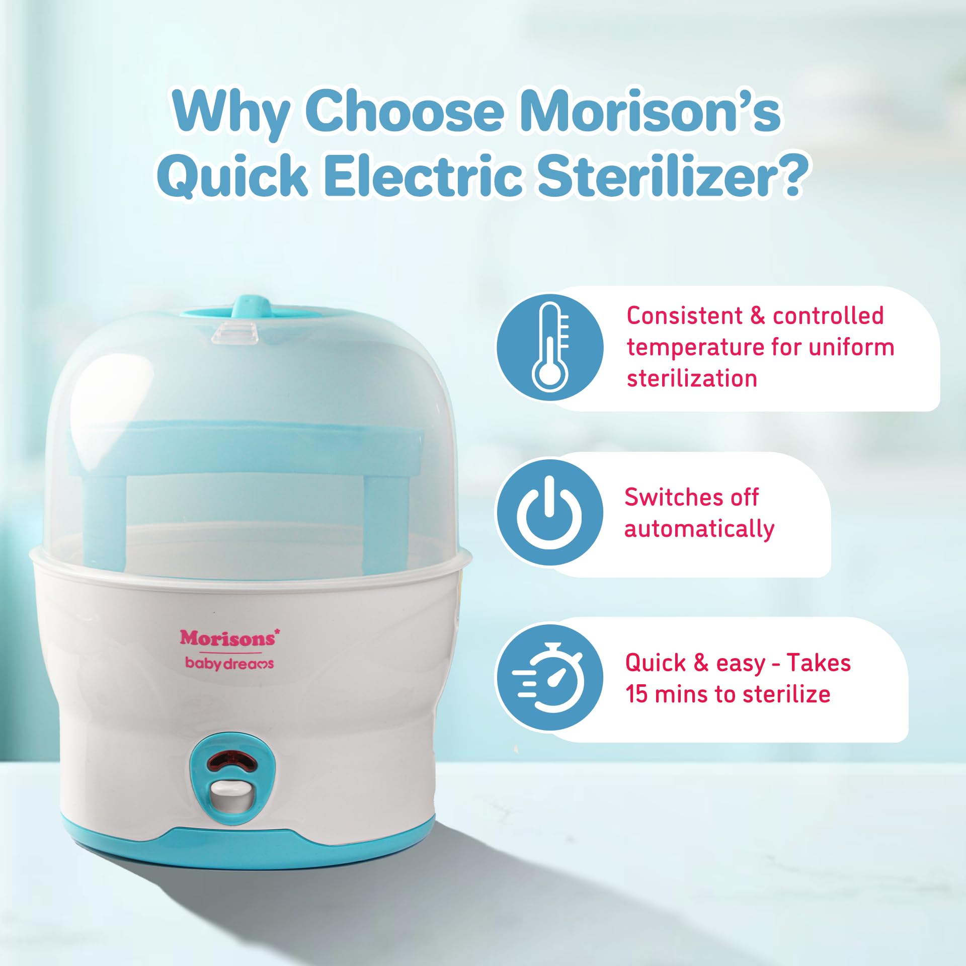 Morisons Baby Dreams Quick Electric Sterilizer- Bottles