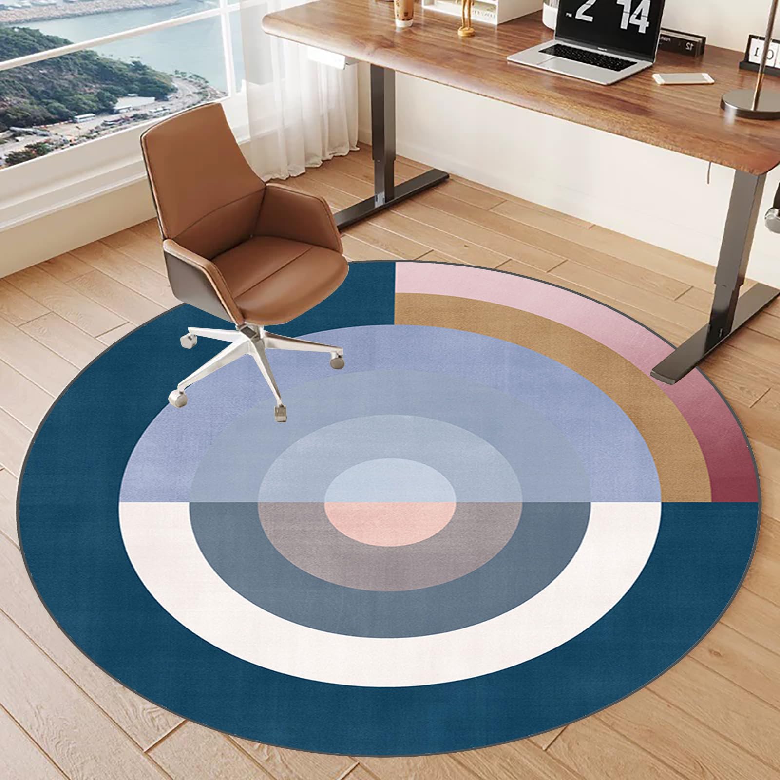 Chair Mats Office Chair Mat for Hard Floor Round Chair Rolling Mat Computer Gaming Chair Mat Carpet Protector Chair Mat Anti-Slip Desk Chair Mat for Carpet Floors Floor Mat for Office Chair 120 cm
