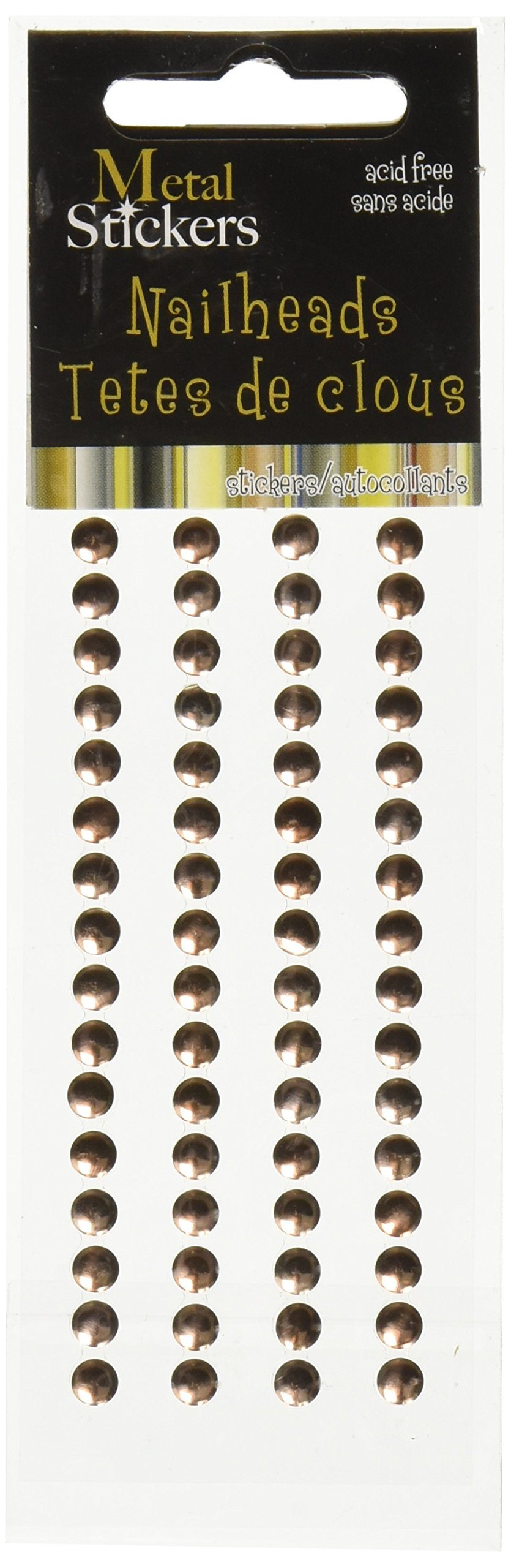 MARK RICHARDS Metal Stickers Nailheads 5mm Round 64/Pkg-Brass