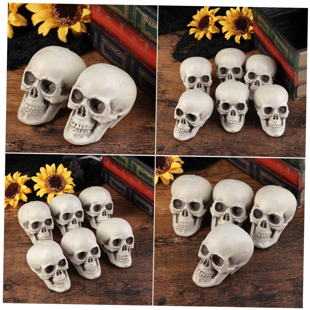 Toyvian 3 Juegos De Decoración De Calaveras Halloween De Plástico con Forma De Calavera Decoración del Hogar Niños Y Niñas 6 Piezas X 3
