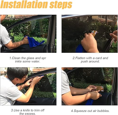 Miniatura 5 de Parasol para ventana lateral de automóvil, 4 calcomanías de película estática para protección contra rayos UV, protector de privacidad, reutilizable