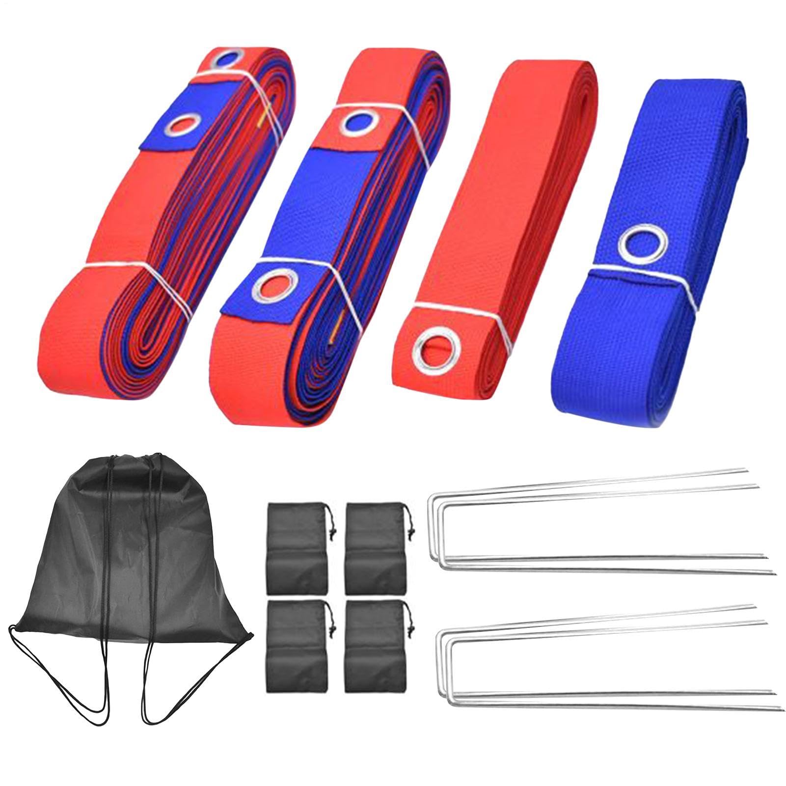Linee per Pallavolo su Sabbia Set Portatile per Delimitare Sportivi | Linee di Marcatura per Pallavolo Esterno per Campo Estivo, , Giardino, Cortile, Casa, Gare, Tornei