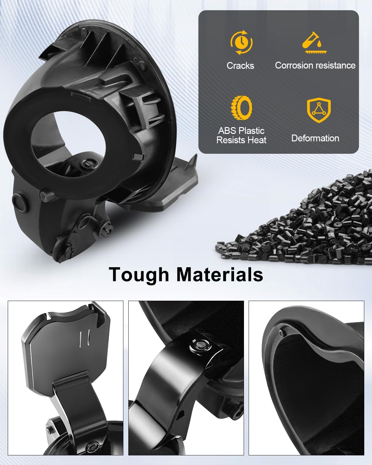 Fuel Filler Door Housing Pocket Assembly Fit for Ford F150 2015-2020 6.5 FT Box Replace FL3Z9927936A, Gas Tank Cap Door Hinge