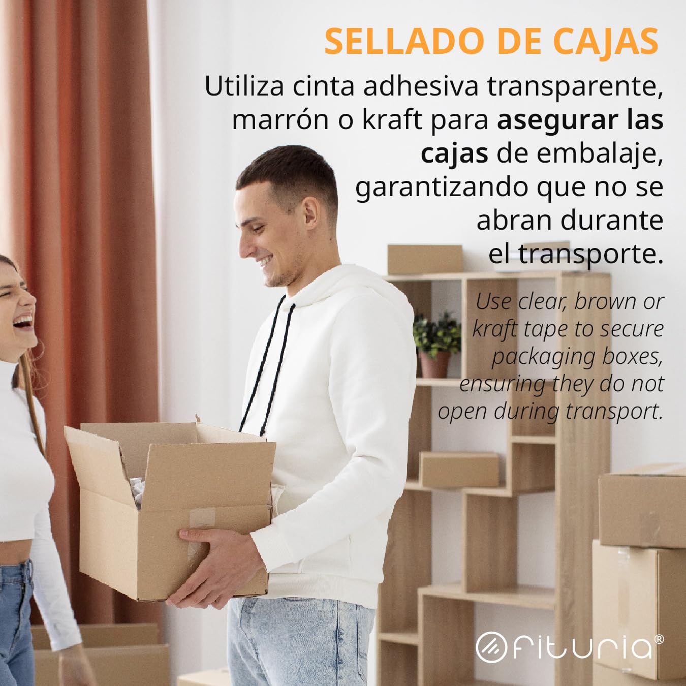 Nastro Da Imballaggio Resistente Adesivo 1/4/12/24/36 Rotoli, 2" X 110 Iarde. EB - Foto 2