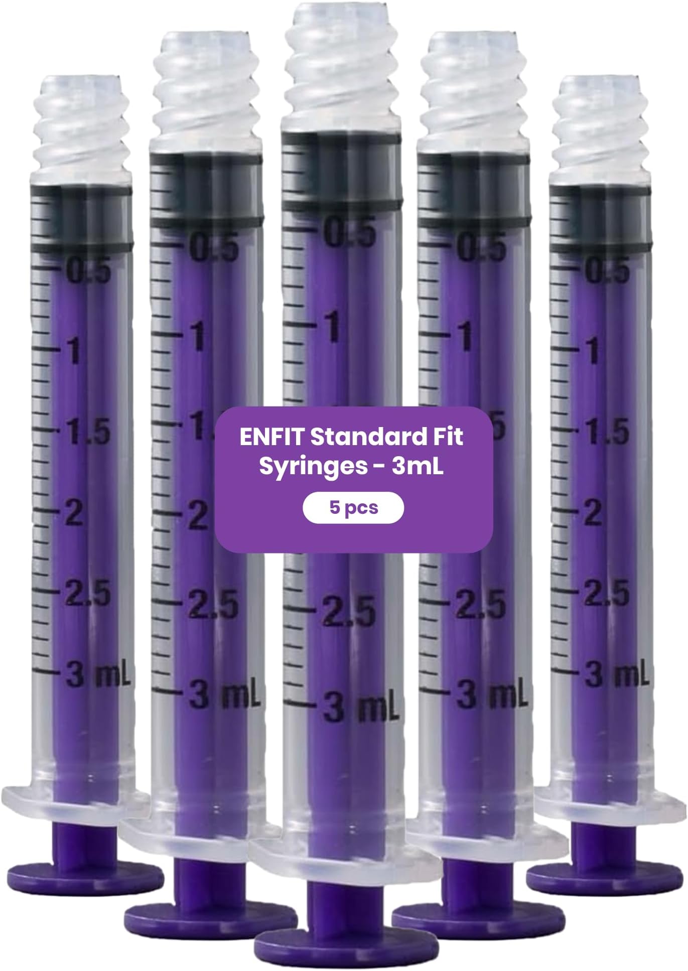 ENFit Syringe - 3 ml Low Dose Tip - SYEN3-LDT - QTY 5