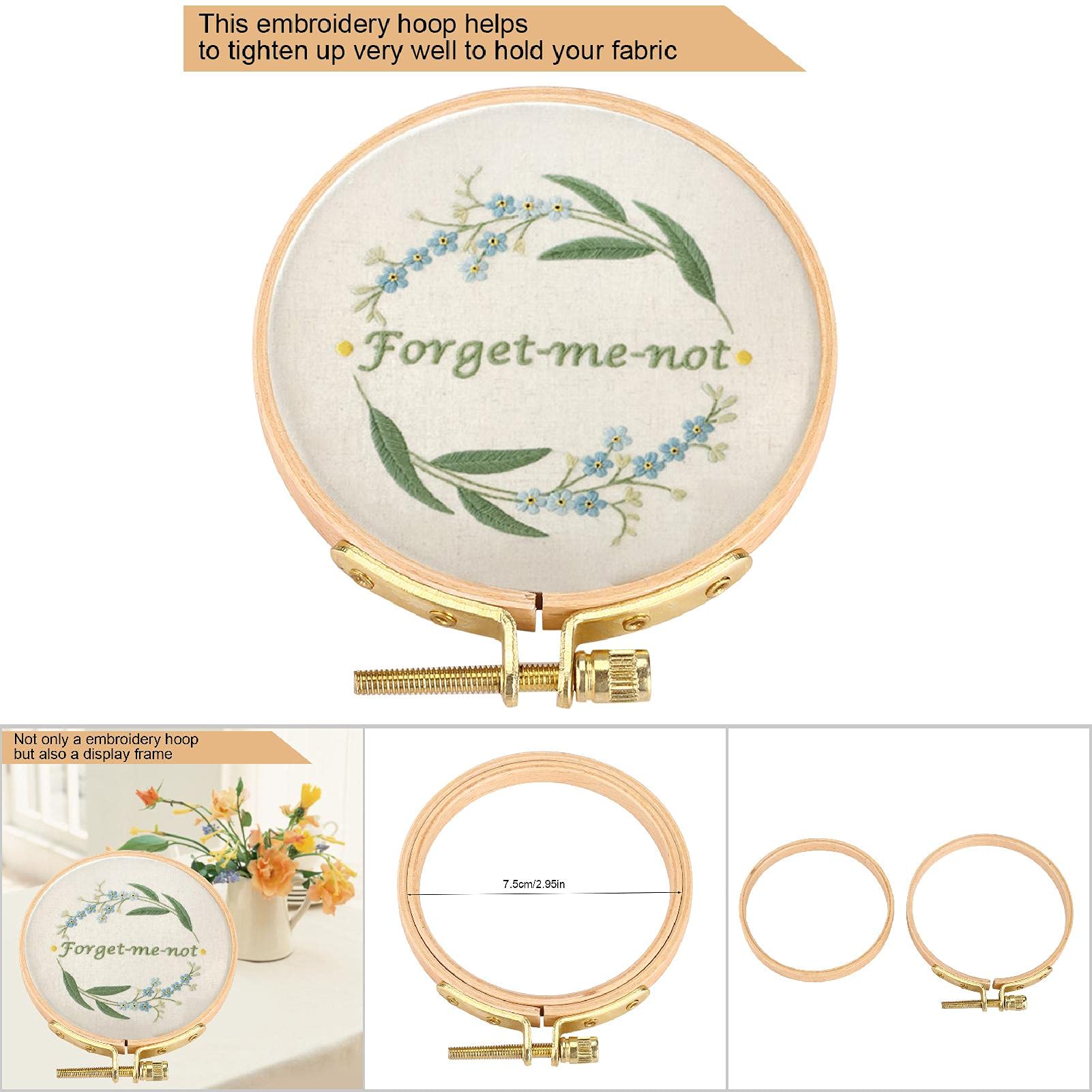 ROSENICE Borduurwerk Hoop Set Houten Naaien Naaien Set Cross Stitch Hoop Ring voor DIY Arts Ambachten 3 Stks
