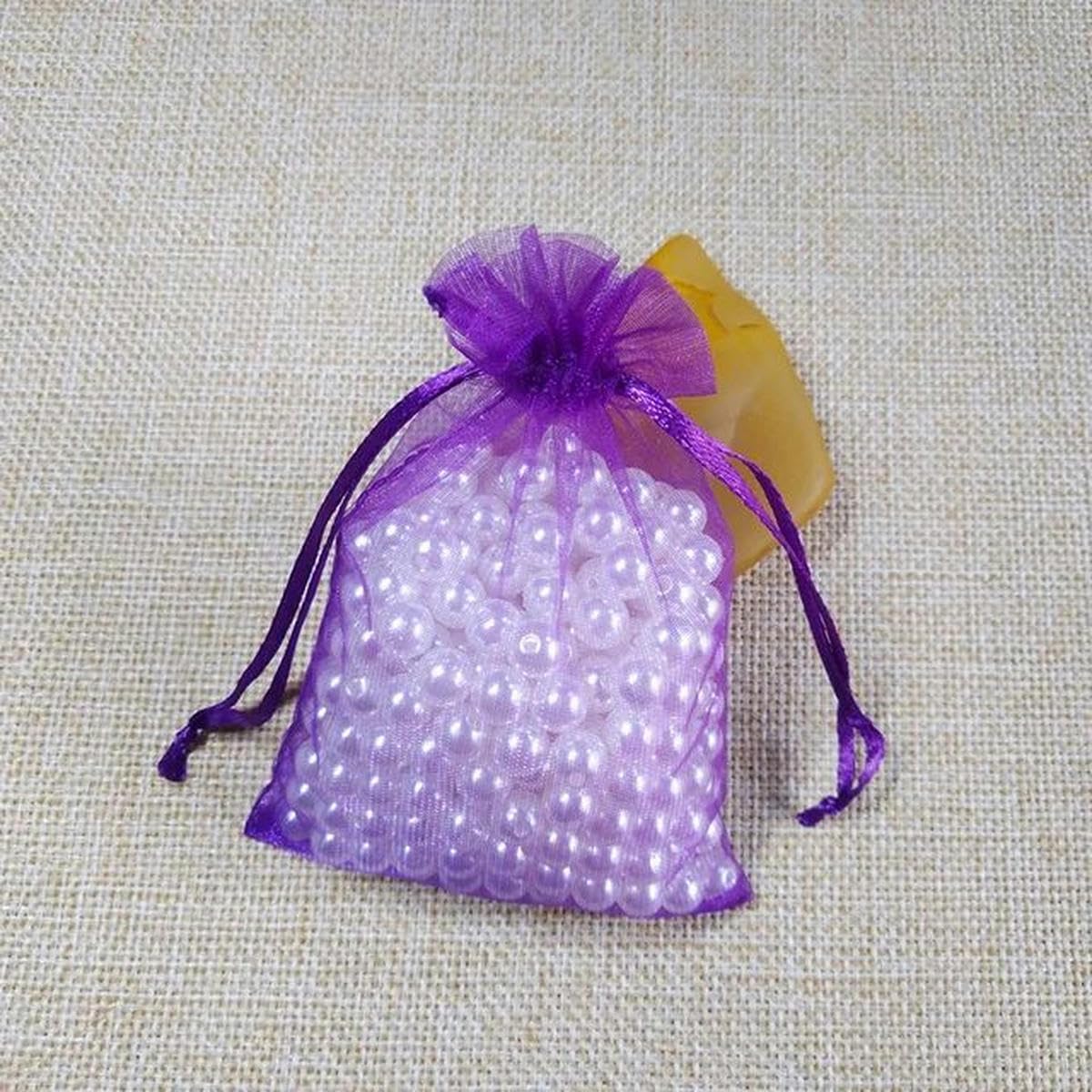 Sacs cadeaux Organza Pochettes à cordon pour bijou Sacs en Organza 7x9 9x12 10x15 13x18CM, 100 pièces, sacs d'emballage de bijoux, décoration de fête de mariage, sacs à tirer, pochettes cadeaux(Dark P