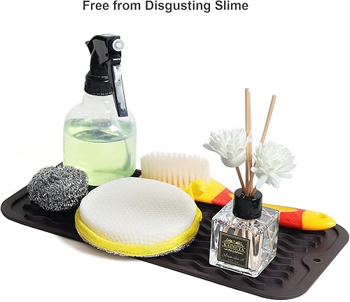 Miniatura 8 de ZLR Tapete de silicona para secar platos para encimera de cocina, tapete ecológico de secado rápido, fácil de limpiar, tapete de secado multiuso,