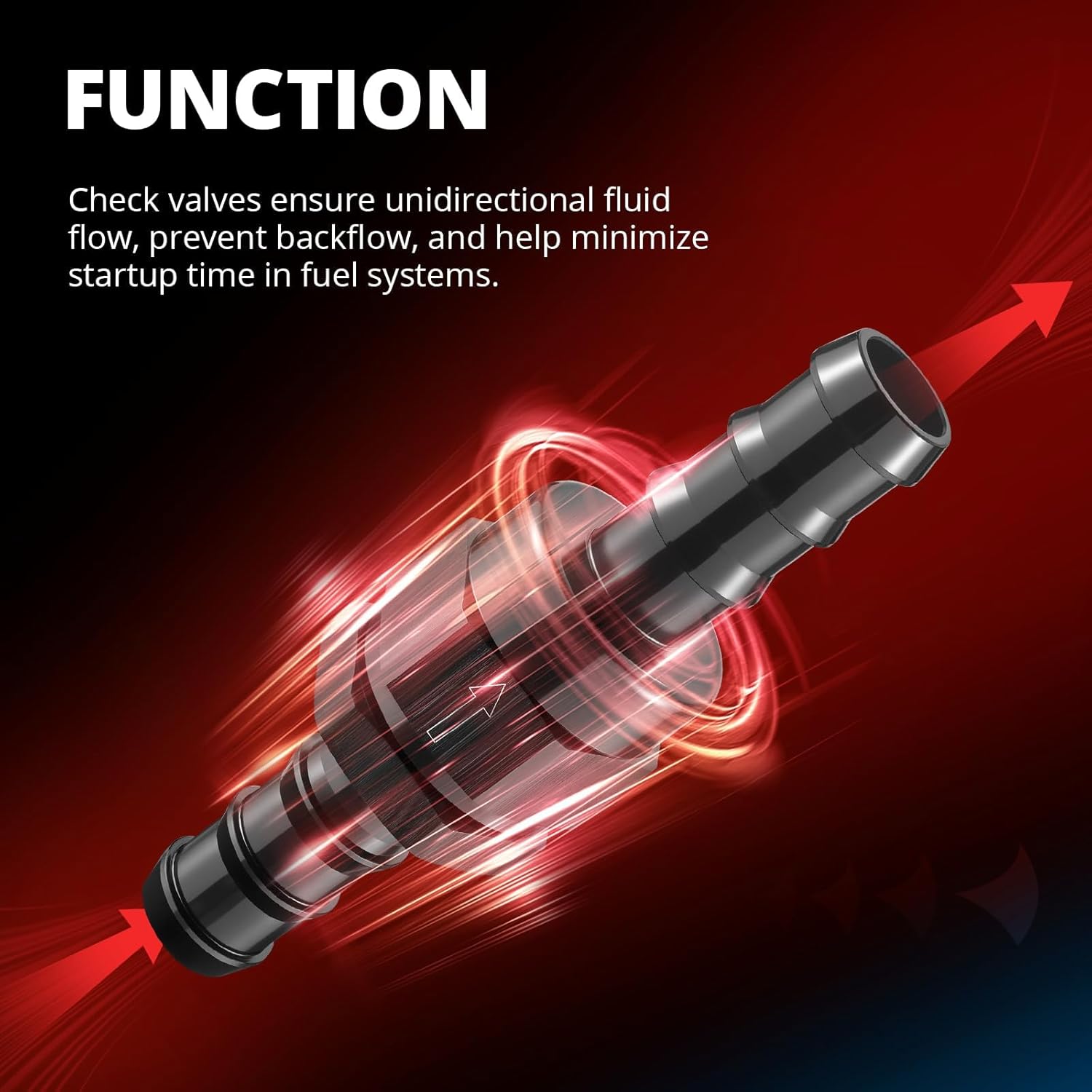 EVIL ENERGY 5/8" Check Valve, One Way Non-Return Valve Fitting Aluminum Black